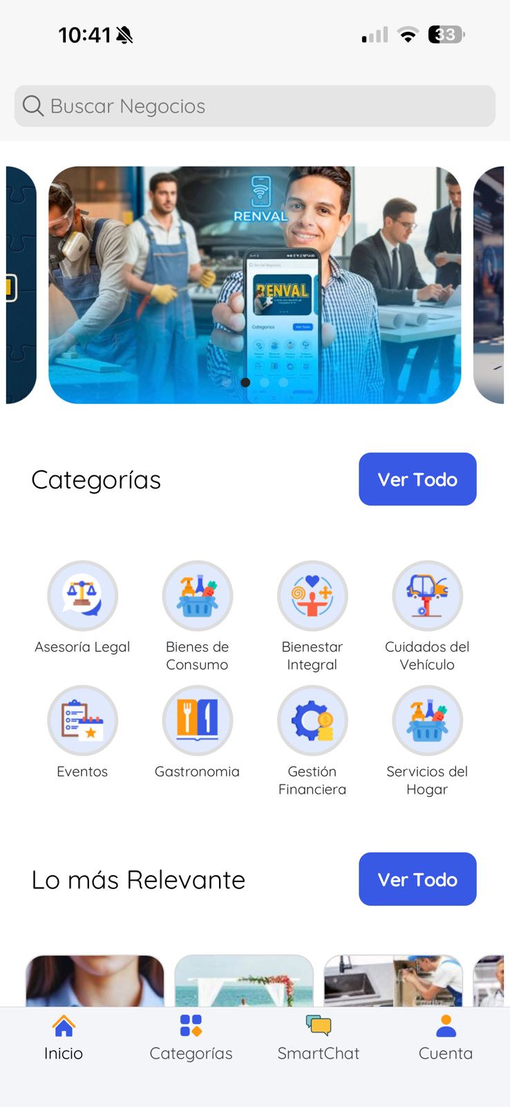 RENVAL App Main Screen